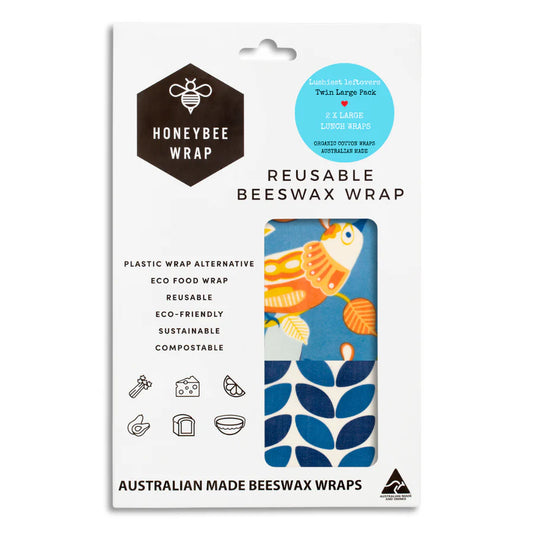 Twin pack Large Beeswax Wrap - Honeybee wrap