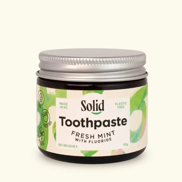 Solid Fresh Mint Toothpaste - Glass Jar