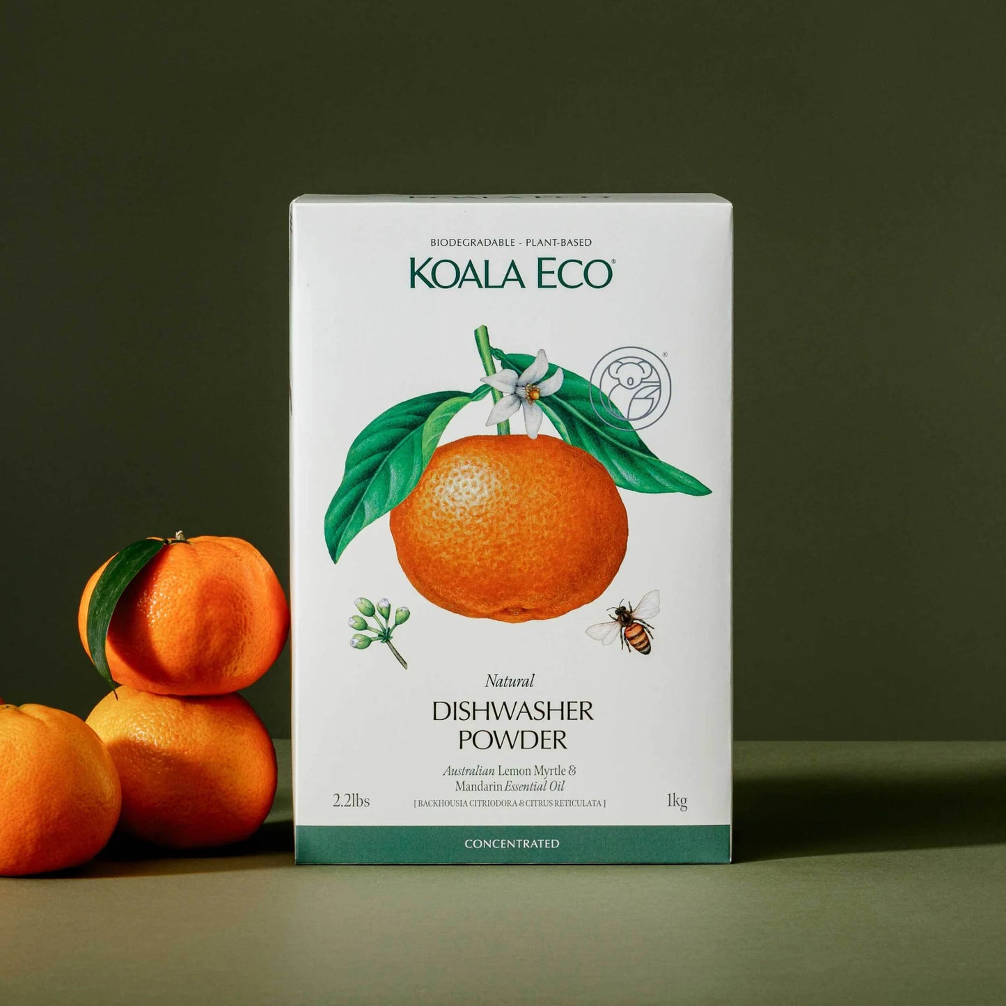 Koala Eco Natural Dishwasher Powder - Australian Lemon Myrtle & Mandarin 1Kg
