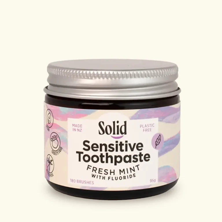 Solid Fresh Mint Sensitive Toothpaste - Glass Jar